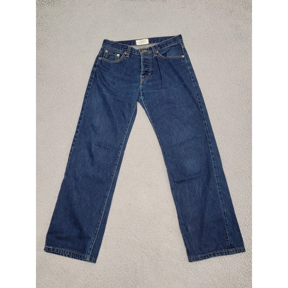SPURR Jeans Mens 31 (Fits‎ 28x29) Blue Denim Straight Button Fly Selvedge USA